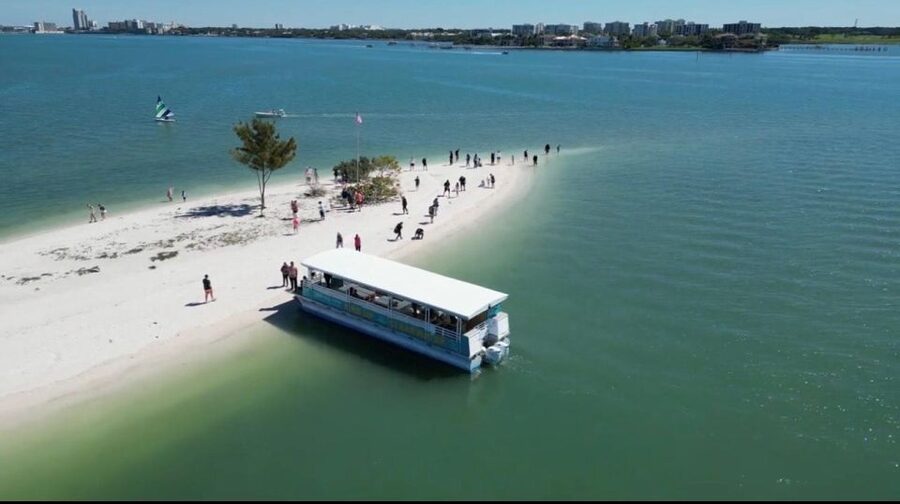Clearwater Beach: Dolphin & Island Sandbar Cruise - The Gulf ride: shade, Bluetooth music, and live narration that helps you look smarter