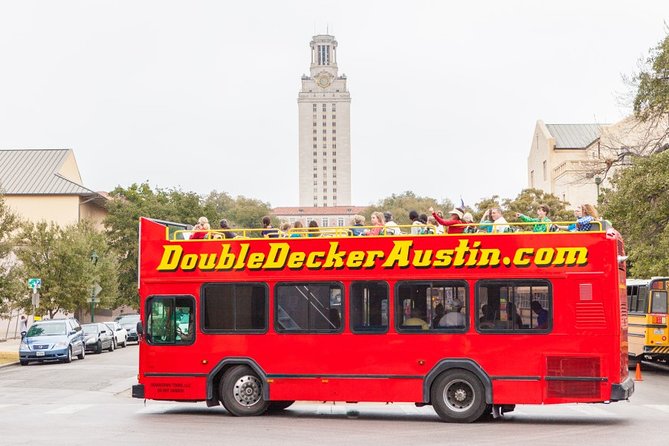 Double Decker Austin Single Loop Sightseeing Tour - LBJ Library to UT Tower: Texas big ideas, sports stadium, and campus landmarks