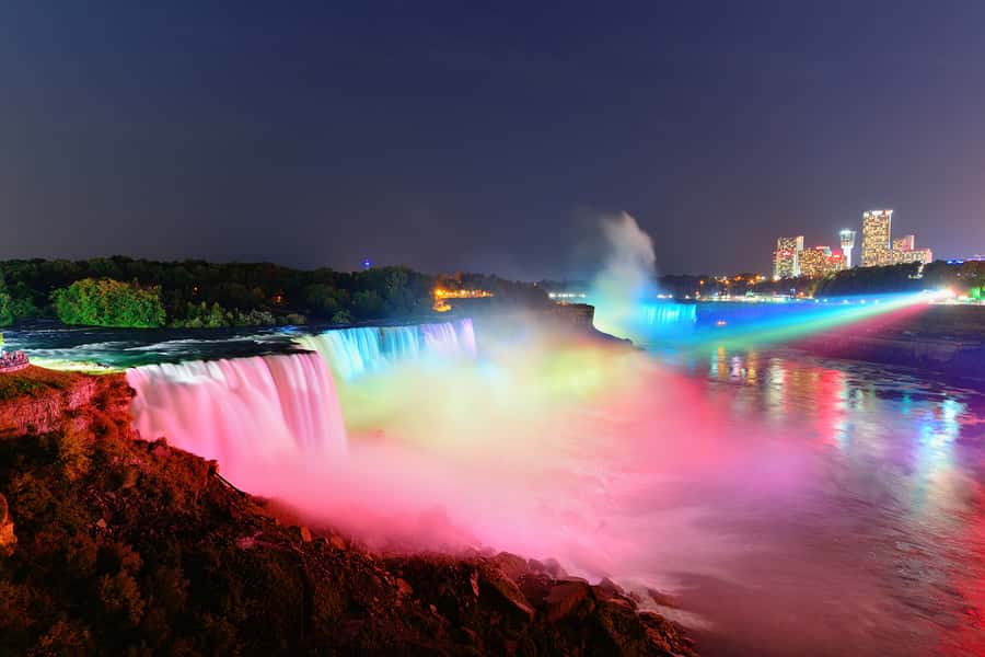 From NYC: Niagara Falls with Outlet Shopping, 2-Day Tour - Niagara at Night: illuminated falls and the feeling of a show