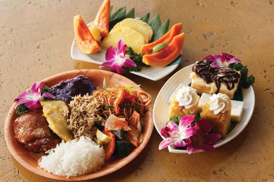 Kauai: Luau Kalamaku with Buffet Dinner & Show - The luau buffet spread: poi, kalua pork, poi again, and the desserts that make it worth timing