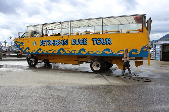 Ketchikan Duck Tour - The land portion: rustic streets, totem poles, and short stops that work