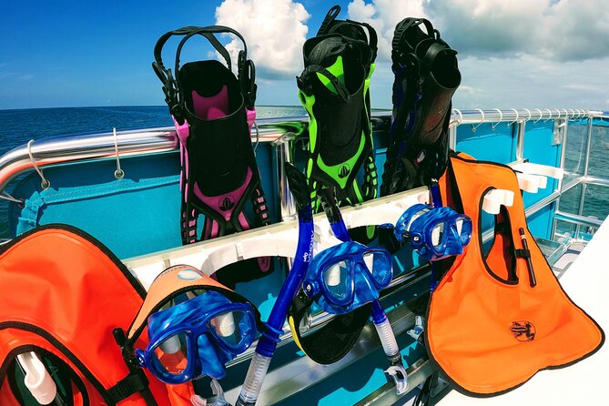 Key Largo Two Reef Snorkel Tour - All Snorkel Equipment Included! - What’s included onboard: gear, sunscreen, and those easy snacks
