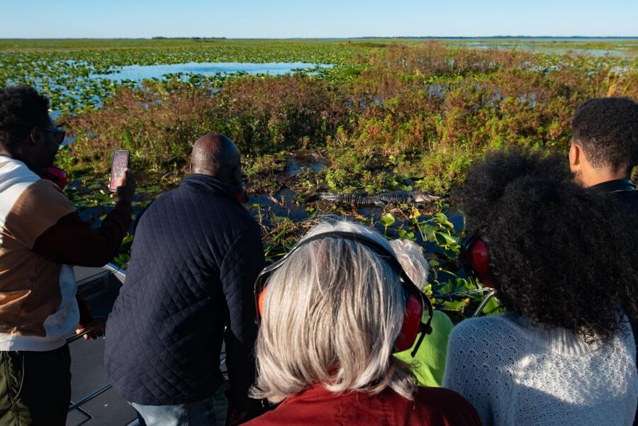 Kissimmee: Boggy Creek Airboat Ride with Optional Meal - Gem and fossil mining in the 70-foot trough, what finders keepers means