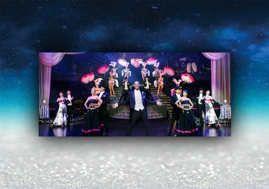 Las Vegas: Vegas! The Show Ticket - Finale with projections and a hotel implosion video: the punch of Vegas nostalgia