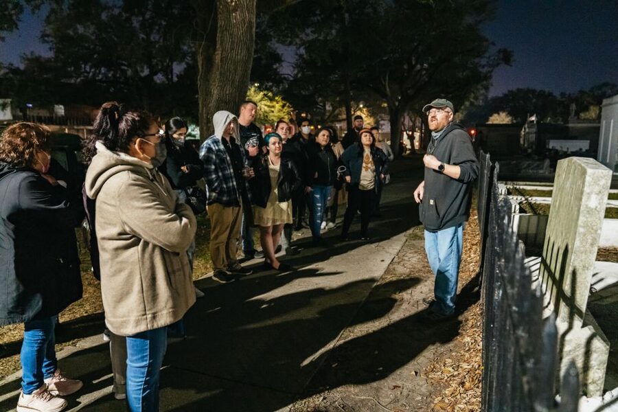New Orleans: Cemetery Bus Tour At Dark with Exclusive Access - The bus route around St. Patrick and St. Louis Cathedral, plus a quick break