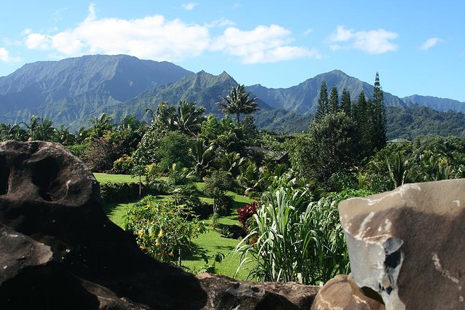 Princeville Botanical Gardens Tour and Chocolate Tasting Ticket - Entering Princeville Botanical Gardens, terrace to valley in about 3 hours