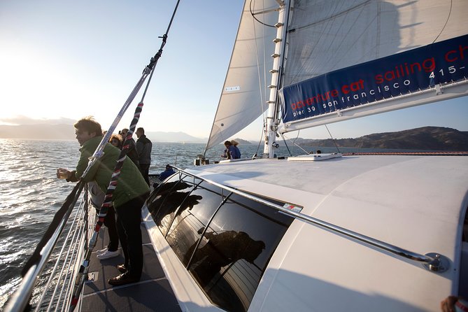 San Francisco Bay Sunset Catamaran Cruise - Golden Gate Bridge at sunset: the moment everyone remembers
