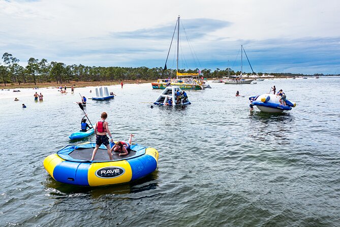 Shell Island Inflatable Adventure Park & Dolphin Sightseeing Tour - Shell Island inflatables on the calmer side