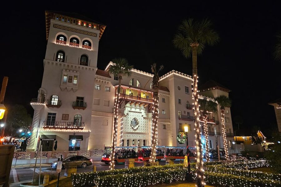 St Augustine: Nights of Lights Trolley Tour - The carols and the guide energy that makes it feel like a party