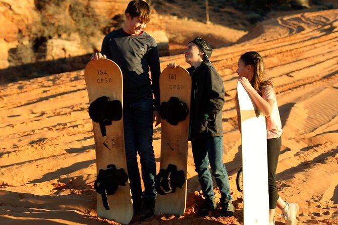 UTV Dune Cruise and Surf at Coral Pink Sand Dunes - Star Dune sandboarding or sledding: the payoff at the end
