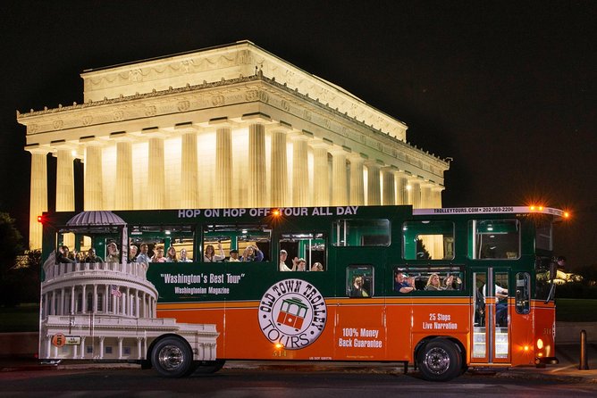 Washington DC Monuments by Moonlight Tour by Trolley - Lincoln Memorial and Washington Monument After Dark: Best Night Photos